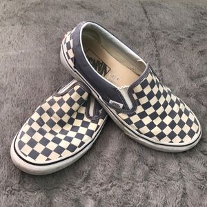 Vans, blue and white checker